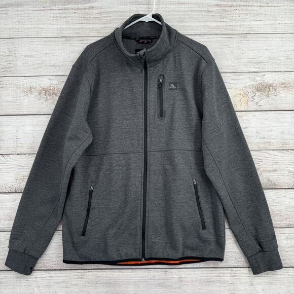 Rip Curl Jacket Mens XL Gray Anti Series Full Zip Windbreaker Water Resistant - Picture 1 of 12